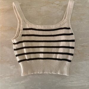 By Together Striped Knit Tank Top (Cropped) Sz S
